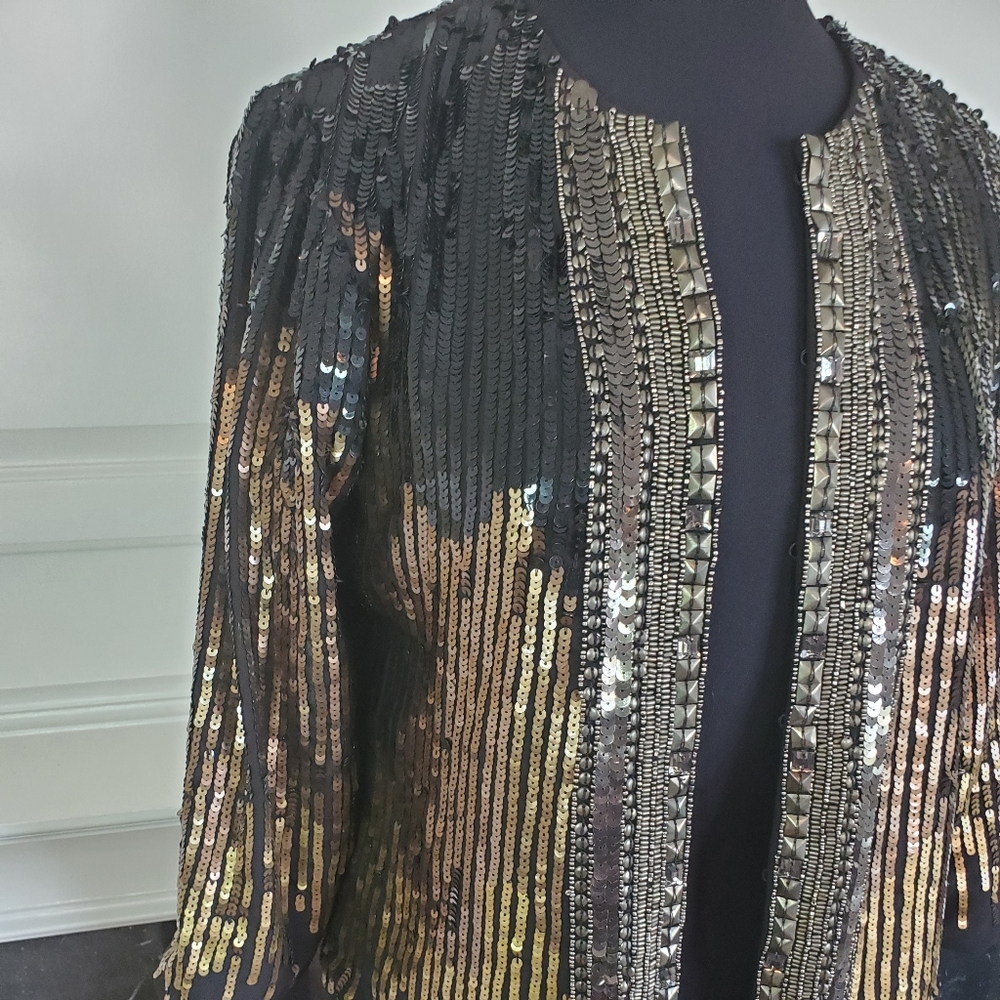 Chico's Sequin Evening Cropped Jacket - image 3
